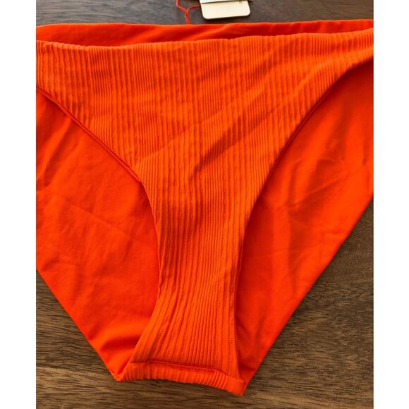 L Space Camacho Ribbed Bikini Bottom Full Coverage Poppy Orange Sz XL - Picture 6 of 6